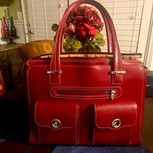 McKlein Leather Fly-Through Checkpoint-Friendly Ladies Briefcase.Made in America